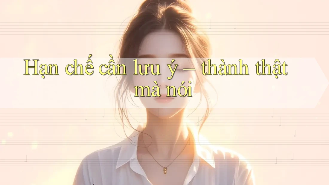 Hạn chế cần lưu ý – thành thật mà nói